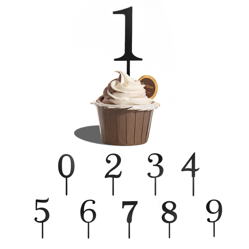 PACHET de 10 bucăți Mini numărul de aniversare pentru tort pentru aniversare, acrilic, pentru decorarea tortului, pentru petrecerea de aniversare.