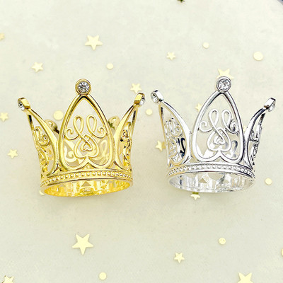 Pearl Crystal Crown Mini Crystal Pearl Topper Tiara Hajdíszek Dísz Hercegnő esküvői születésnapi sütés torta