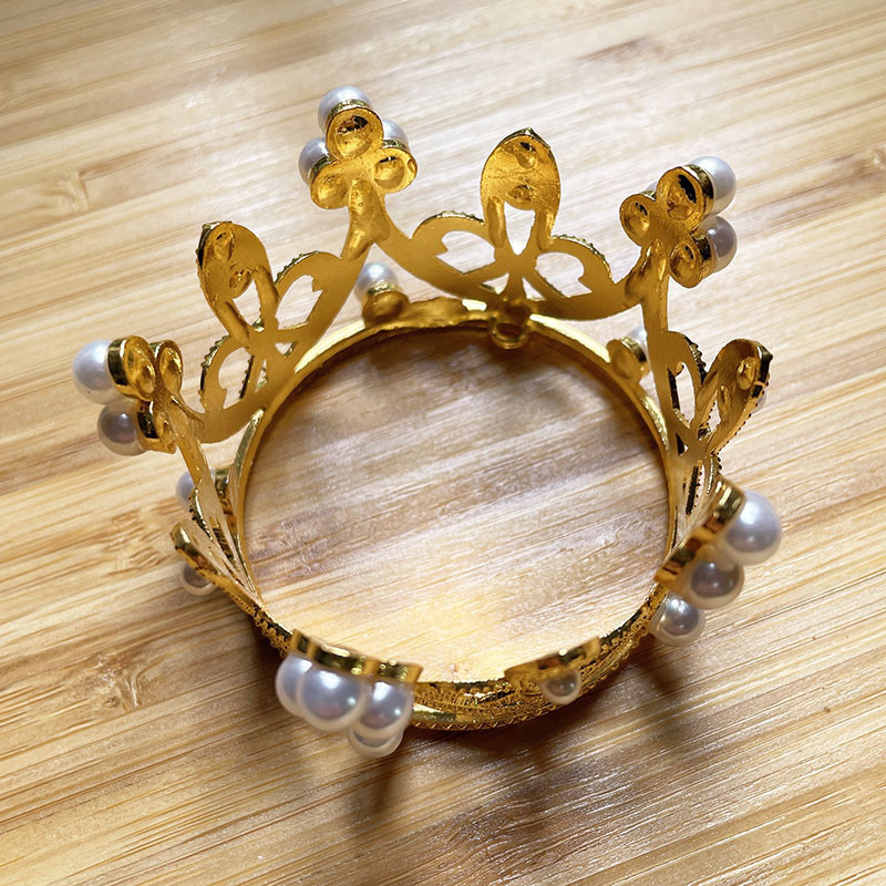 Pearl Crystal Crown Mini Crystal Pearl Topper Tiara Hajdíszek Dísz Hercegnő esküvői születésnapi sütés torta