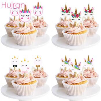 Huiran Unicorn Horn Cake Topper Unicorn Birthday Party Decor Kids Favor Unicorn Аксесоари Декорации за торти Инструменти Консумативи