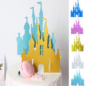 Glitter Cardstock Printsessi printsi pidu soosib muinasjutulist lossi koogipead kihlamiseks pulmade sünnipäevakoogi kaunistamiseks