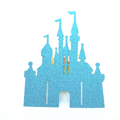 Glitter Cardstock Printsessi printsi pidu soosib muinasjutulist lossi koogipead kihlamiseks pulmade sünnipäevakoogi kaunistamiseks