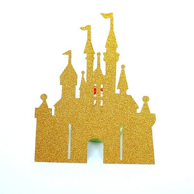 Glitter Cardstock Printsessi printsi pidu soosib muinasjutulist lossi koogipead kihlamiseks pulmade sünnipäevakoogi kaunistamiseks