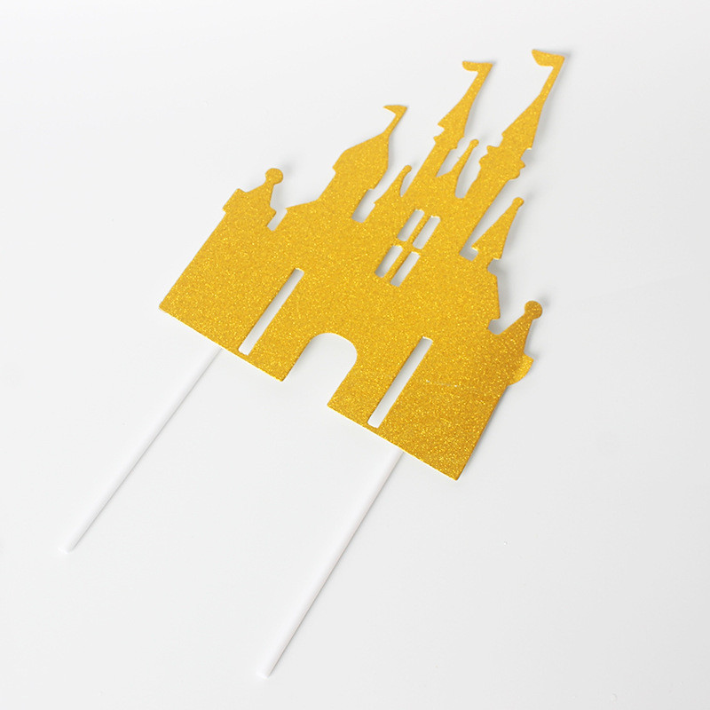 Glitter Cardstock Printsessi printsi pidu soosib muinasjutulist lossi koogipead kihlamiseks pulmade sünnipäevakoogi kaunistamiseks