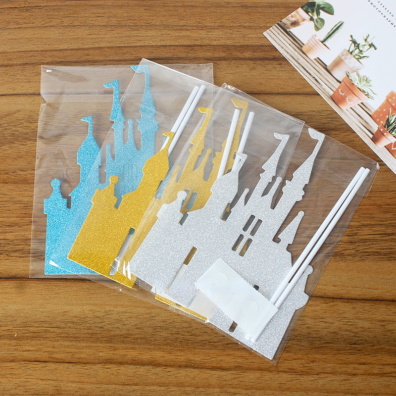 Glitter Cardstock Printsessi printsi pidu soosib muinasjutulist lossi koogipead kihlamiseks pulmade sünnipäevakoogi kaunistamiseks