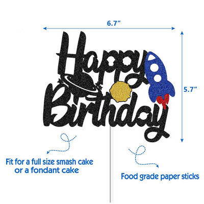 Space Universe Cake Topper Rocket Planet Cupcake Toppers Astronaut Copii Space Theme Party Decoratiuni pentru tort La mulți ani
