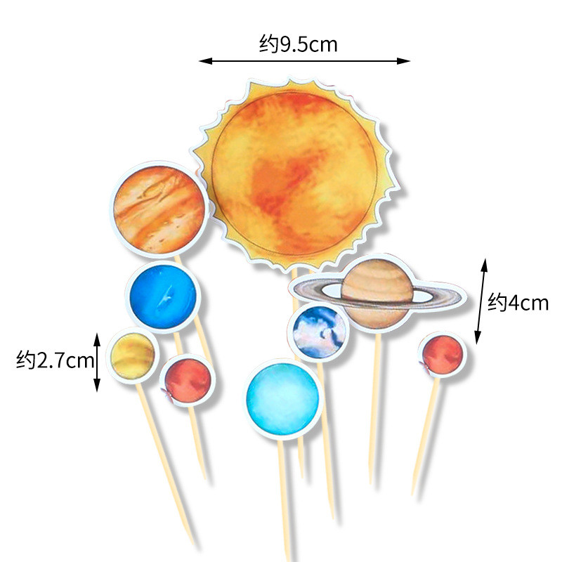 Space Universe Cake Topper Rocket Planet Cupcake Toppers Astronaut Copii Space Theme Party Decoratiuni pentru tort La mulți ani