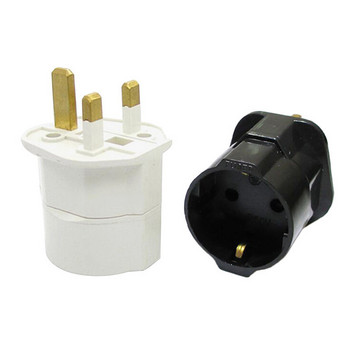 ΝΕΟ Universal EU to UK Plug 2 pin to UK 3 pin Plug Conversion Socket Travel Adapter Plug with Erdung Protect Safety