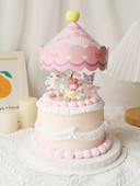 Karikatūra Dzīvnieks vienradzis kūkas dekorēšana Karuselis meitene zēns mazulis dzimšanas dienā kūciņas topper Daudz laimes dzimšanas dienas ballītes dekors bērniem dāvana