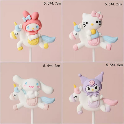 Karikatūra Dzīvnieks vienradzis kūkas dekorēšana Karuselis meitene zēns mazulis dzimšanas dienā kūciņas topper Daudz laimes dzimšanas dienas ballītes dekors bērniem dāvana