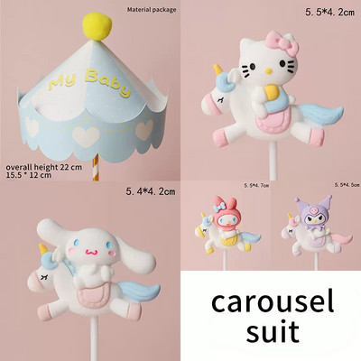 Karikatūra Dzīvnieks vienradzis kūkas dekorēšana Karuselis meitene zēns mazulis dzimšanas dienā kūciņas topper Daudz laimes dzimšanas dienas ballītes dekors bērniem dāvana