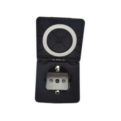 Crno bijela 16A 250V IP44 četvrtasti poklopac Europska njemačka vanjska vodootporna utičnica industrija Vodootporna utičnica