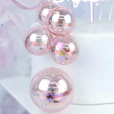 3/4 buc. Topperuri colorate pentru tort cu bile transparentă Bubble Ball Cupcake Topper Minge de Crăciun pentru Anul Nou, Crăciun, nuntă, decorațiuni pentru petrecerea de naștere