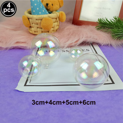 3/4 бр. Цветни прозрачни топки за торти Bubble Ball Cupcake Topper Коледна топка за Нова година Коледа Сватба Рожден Ден Декорации