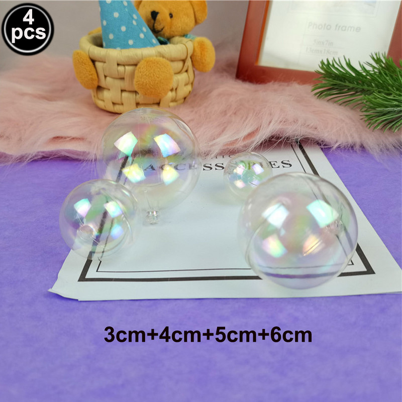 3/4 buc. Topperuri colorate pentru tort cu bile transparentă Bubble Ball Cupcake Topper Minge de Crăciun pentru Anul Nou, Crăciun, nuntă, decorațiuni pentru petrecerea de naștere