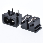 IEC 60320 C8 AC táp aljzat bemeneti osztott panel és 2 tűs PCB rögzítés 10db