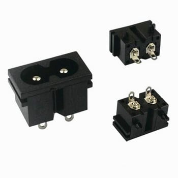 IEC 60320 C8 AC Power Socket входен разделен панел и 2-пинов монтаж на PCB 10 бр.