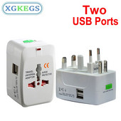 Universalus tarptautinis kintamosios srovės elektros maitinimo lizdas, kelioninis lizdas 2 USB įkrovimo prievado adapteris, keitiklis, apsauga nuo viršįtampių