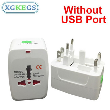 Универсален международен световен променлив електрическа захранващ контакт Изход за пътуване 2 USB порт за зареждане Адаптер Преобразувател Защита от пренапрежение