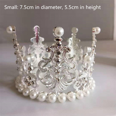 Metalinės karūnos torto viršelis auksinės spalvos torto dekoratyvinis papuošalas Vestuvių princesės gimtadienio deserto dekoravimo vėliavėlės