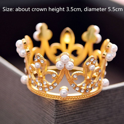 Metalinės karūnos torto viršelis auksinės spalvos torto dekoratyvinis papuošalas Vestuvių princesės gimtadienio deserto dekoravimo vėliavėlės