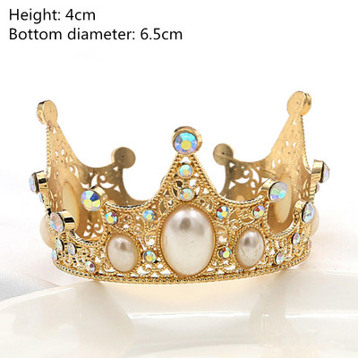 Metalinės karūnos torto viršelis auksinės spalvos torto dekoratyvinis papuošalas Vestuvių princesės gimtadienio deserto dekoravimo vėliavėlės