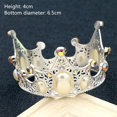 Metalinės karūnos torto viršelis auksinės spalvos torto dekoratyvinis papuošalas Vestuvių princesės gimtadienio deserto dekoravimo vėliavėlės