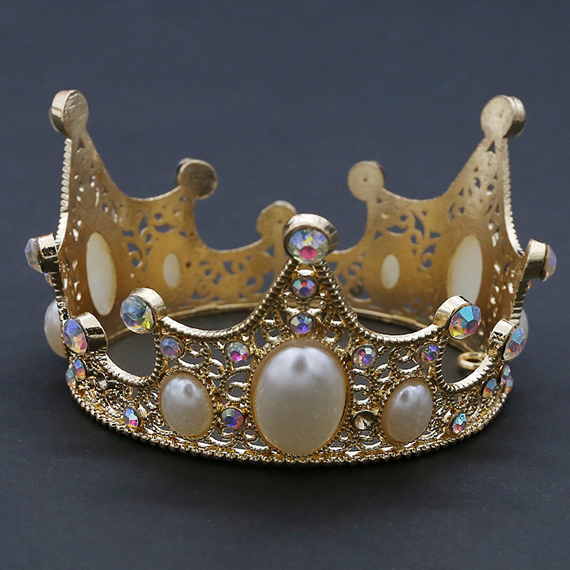 Metalinės karūnos torto viršelis auksinės spalvos torto dekoratyvinis papuošalas Vestuvių princesės gimtadienio deserto dekoravimo vėliavėlės