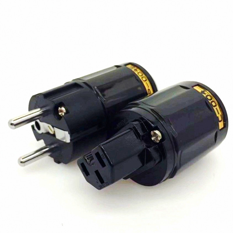 Oyaide C-004 P-004E Schuko Europe EU toitepistik roodiumkattega IEC helipistik emas-isane MATIHUR audio hifi