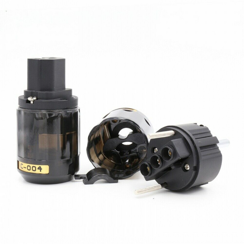 Oyaide C-004 P-004E Schuko Europe EU toitepistik roodiumkattega IEC helipistik emas-isane MATIHUR audio hifi