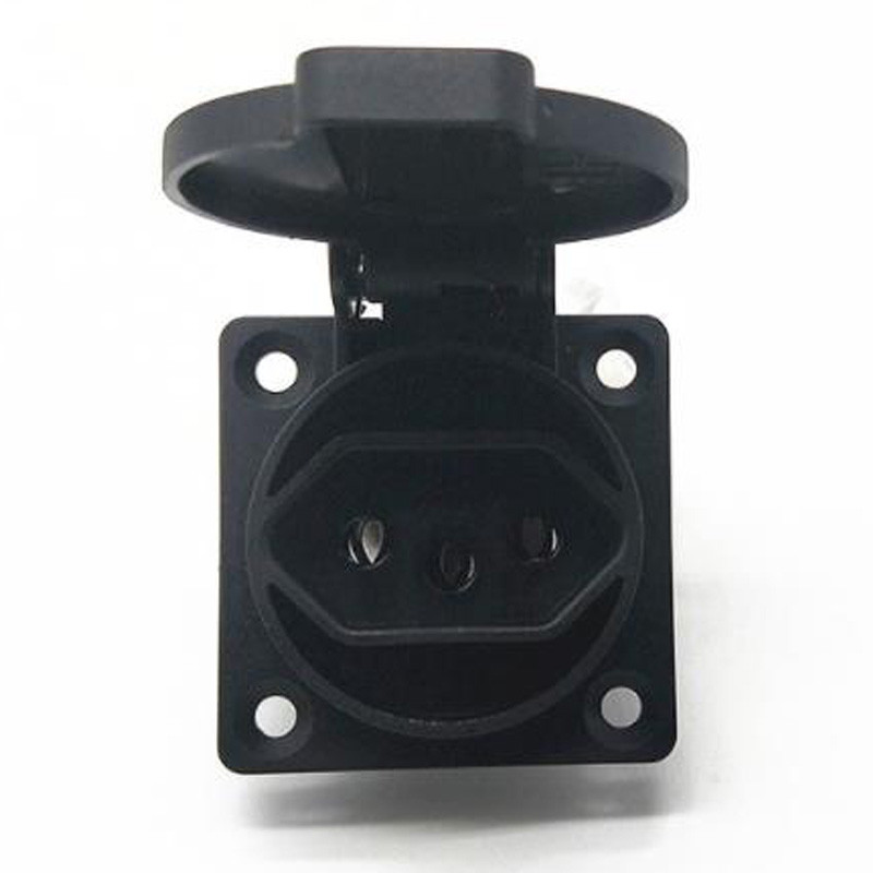 Crni okrugli poklopac 50*50 mm brazilska 2P+E vanjska utičnica IP44 20A 250V brazilska industrijska izmjenična struja vodootporna utičnica