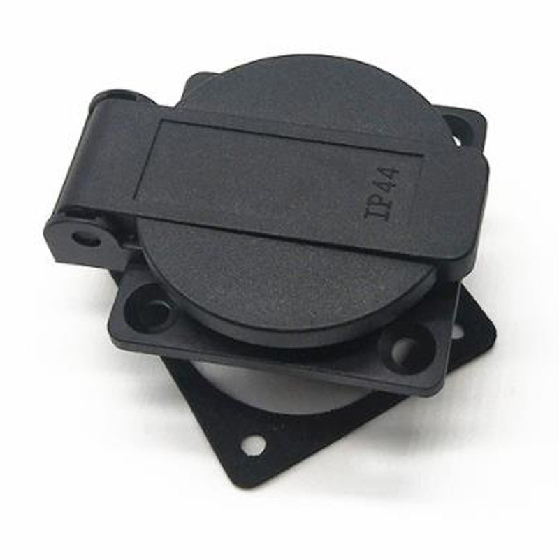 Crni okrugli poklopac 50*50 mm brazilska 2P+E vanjska utičnica IP44 20A 250V brazilska industrijska izmjenična struja vodootporna utičnica