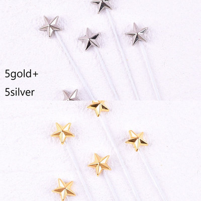 5 komada Zlatno Srebrni nadjev za tortu 3D zvijezda Happy Birthday Party Dekoracija za tortu Potrepštine za tuširanje djeteta Dekoracija za vjenčanje Umetak za tortu