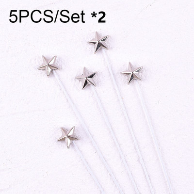 5 komada Zlatno Srebrni nadjev za tortu 3D zvijezda Happy Birthday Party Dekoracija za tortu Potrepštine za tuširanje djeteta Dekoracija za vjenčanje Umetak za tortu