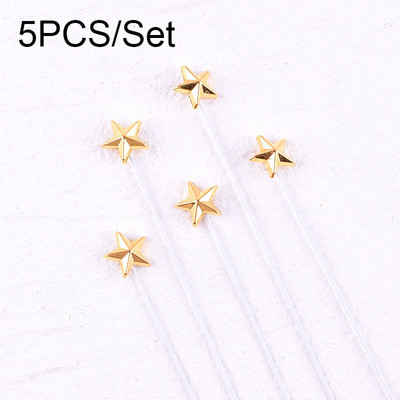 5 komada Zlatno Srebrni nadjev za tortu 3D zvijezda Happy Birthday Party Dekoracija za tortu Potrepštine za tuširanje djeteta Dekoracija za vjenčanje Umetak za tortu