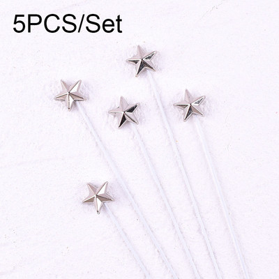 5 komada Zlatno Srebrni nadjev za tortu 3D zvijezda Happy Birthday Party Dekoracija za tortu Potrepštine za tuširanje djeteta Dekoracija za vjenčanje Umetak za tortu