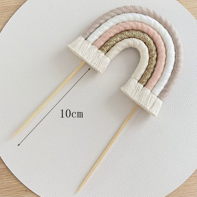 Boho Rainbow Preljev za rođendansku tortu Ručno izrađeni preljev za tortu od pamučnog užeta Svadbena dekoracija Baby Shower Potrepštine za rođendansku zabavu