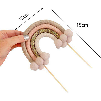 Boho Rainbow Preljev za rođendansku tortu Ručno izrađeni preljev za tortu od pamučnog užeta Svadbena dekoracija Baby Shower Potrepštine za rođendansku zabavu