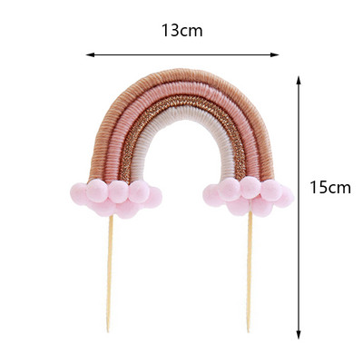 Boho Rainbow Preljev za rođendansku tortu Ručno izrađeni preljev za tortu od pamučnog užeta Svadbena dekoracija Baby Shower Potrepštine za rođendansku zabavu