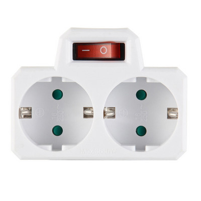 ES kontaktdakšas barošanas sloksnes adaptera sienas dubultā ligzda ar slēdzi portatīvais 2 USB ports 16A 250 V Eiropas elektriskās pārveidotāja ligzdas