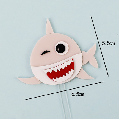 Barkácsolás cápa születésnapi torta tetején óceán polip téma akril betét party dekoráció puha kerámia baba gyerek boldog torta dekoráció ajándékok