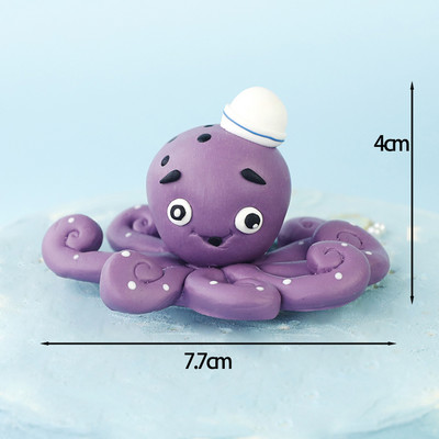 Barkácsolás cápa születésnapi torta tetején óceán polip téma akril betét party dekoráció puha kerámia baba gyerek boldog torta dekoráció ajándékok