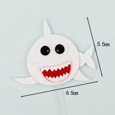 Barkácsolás cápa születésnapi torta tetején óceán polip téma akril betét party dekoráció puha kerámia baba gyerek boldog torta dekoráció ajándékok