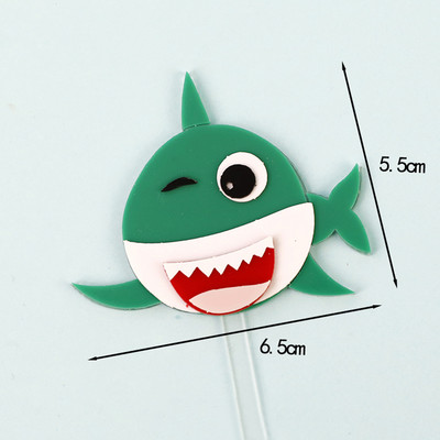 Barkácsolás cápa születésnapi torta tetején óceán polip téma akril betét party dekoráció puha kerámia baba gyerek boldog torta dekoráció ajándékok