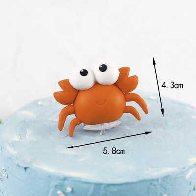 Barkácsolás cápa születésnapi torta tetején óceán polip téma akril betét party dekoráció puha kerámia baba gyerek boldog torta dekoráció ajándékok