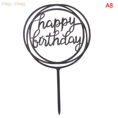 10 kom./lot novih više stilskih akrilnih rukopisnih natpisa sretan rođendan na vrhu torte, desertna dekoracija za rođendansku zabavu, lijep poklon