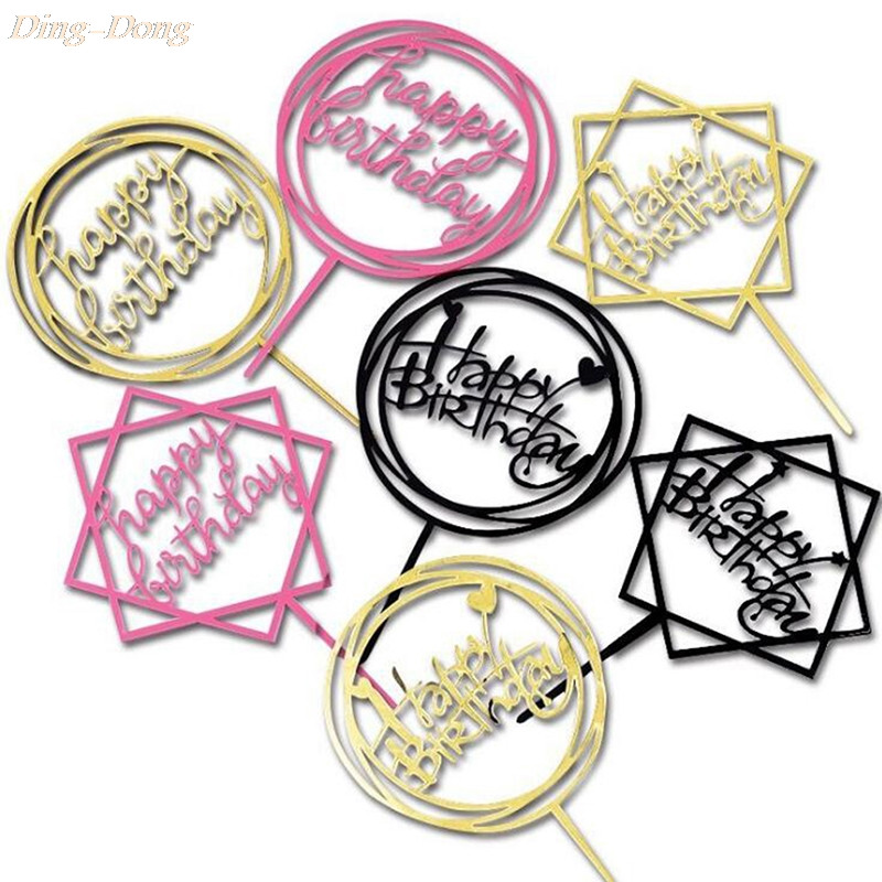 10 kom./lot novih više stilskih akrilnih rukopisnih natpisa sretan rođendan na vrhu torte, desertna dekoracija za rođendansku zabavu, lijep poklon