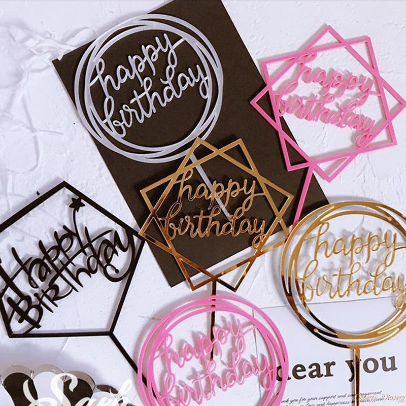 10 kom./lot novih više stilskih akrilnih rukopisnih natpisa sretan rođendan na vrhu torte, desertna dekoracija za rođendansku zabavu, lijep poklon