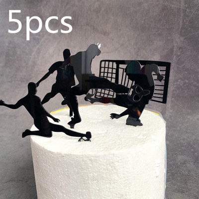 Akrilna nova nogometna torta za tortu Kreativna košarkaška sretna rođendanska zastavica za tortu za dječaka Rođendanska sportska zabava DIY ukras za tortu