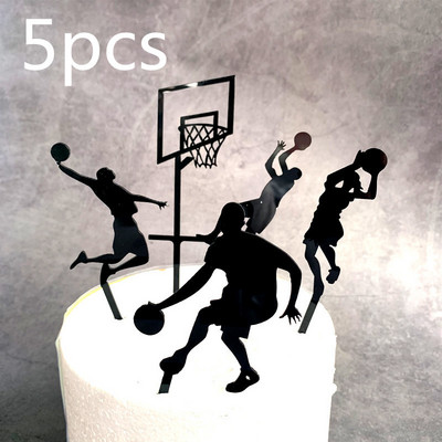 Akrilna nova nogometna torta za tortu Kreativna košarkaška sretna rođendanska zastavica za tortu za dječaka Rođendanska sportska zabava DIY ukras za tortu